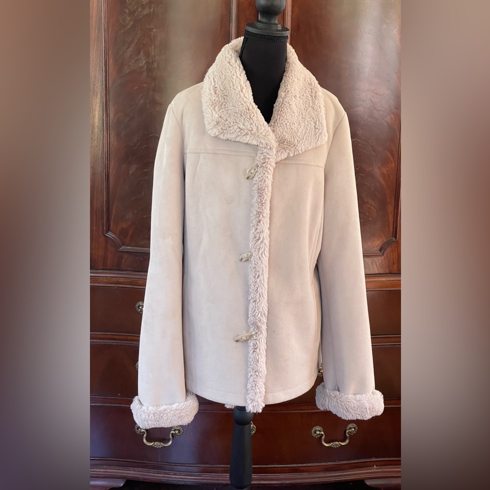 Jones New York Cream Teddy Jacket